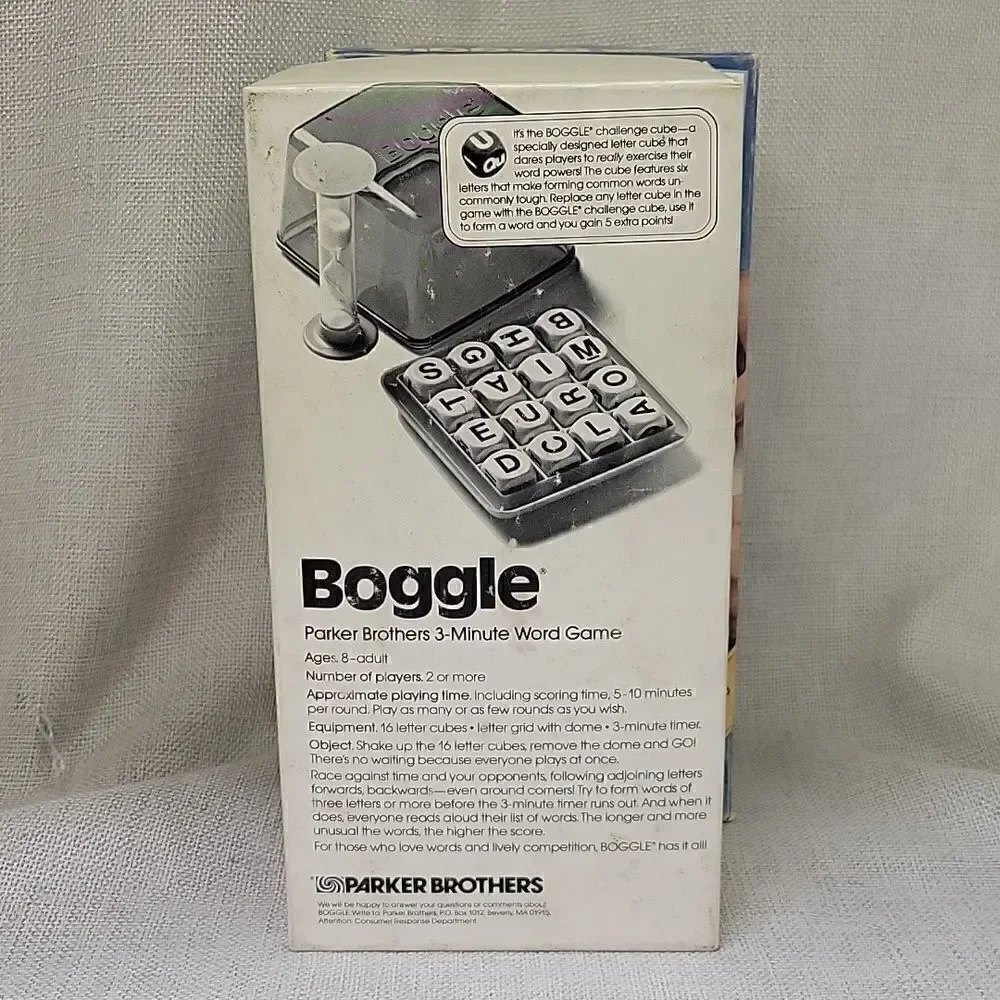 BOGGLE 3 minute word game parker brothers ( 1983 ) edition‎ complete. Red Boggle